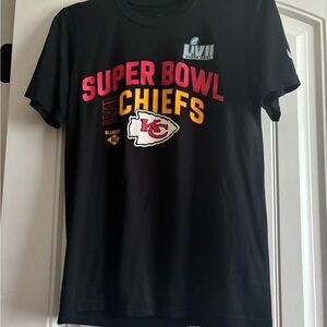 Black Nike 2023 Chiefs Super Bowl Shirt, Size Small